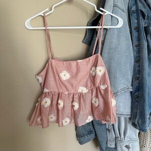 Storia Blush Floral Embroidered Top